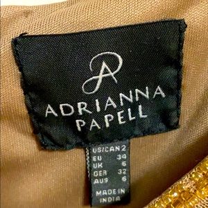 Adriana Papell Gold formal dress.